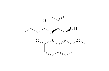 Butanoic acid, 3-methyl-, 1-[hydroxy(7-methoxy-2-oxo-2H-1-benzopyran-8-yl)methyl]-2-methyl-2-propenyl ester, [S-(R*,R*)]-