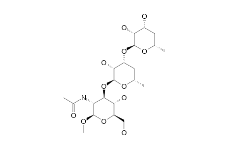METHYL-2-ACETAMIDO-2-DEOXY-3-O-[4'-DEOXY-3'-O-(4''-DEOXY-ALPHA-L-LYXO-HEXOPYRANOSYL)-ALPHA-L-LYXO-HEXOPYRANOSYL]-BETA-D-GLUCOPYRANOSIDE