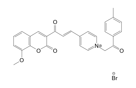 (E)-4-(3-(8-Methoxy-2-oxo-2H-chromen-3-yl)-3-oxoprop-1-enyl)-1-(2-oxo-2-p-tolylethyl)pyridinium bromide