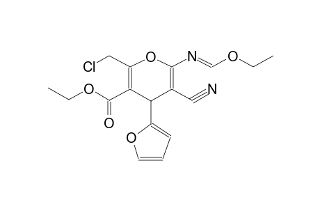 2-ETHOXYMETHYLENEAMINO-5-ETHOXYCARBONYL-4-(2-FURYL)-6-CHLOROMETHYL-3-CYANO-4H-PYRAN