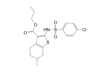 propyl 2-{[(4-chlorophenyl)sulfonyl]amino}-6-methyl-4,5,6,7-tetrahydro-1-benzothiophene-3-carboxylate