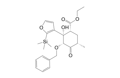 Ethyl (1RS,2SR,3RS,5SR)-3-(benzyloxy)-2-hydroxy-5-methyl-2-[2'-(trimethylsilyl)-3'-furyl]-4-oxocyclohexane-1-carboxylate