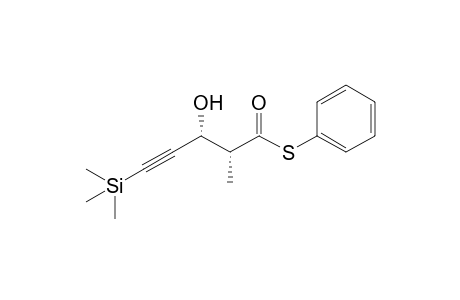 S-Phenyl (2R*,3R*)-3-Hydroxy-2-methyl-5-(trimethylsilyl)pent-4-ynethioate