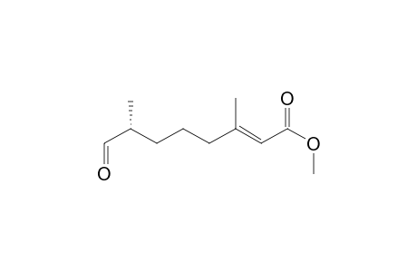 2-Octenoic acid, 3,7-dimethyl-8-oxo-, methyl ester, [R-(E)]-