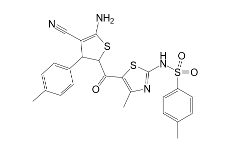 N-(5-(5-Amino-4-cyano-3-(p-tolyl)-2,3-dihydrothiophene-2-carbonyl)-4-methylthiazol-2-yl)-4-methylbenzenesulfonamide