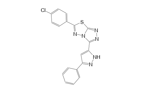 6-(4-chlorophenyl)-3-(3-phenyl-1H-pyrazol-5-yl)[1,2,4]triazolo[3,4-b][1,3,4]thiadiazole