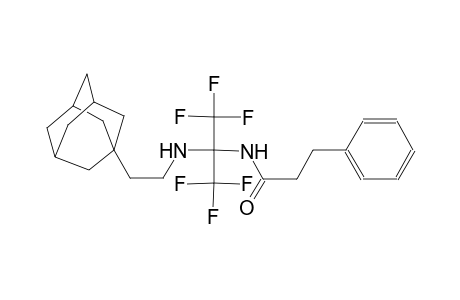 N-[1-(2-Adamantan-1-yl-ethylamino)-2,2,2-trifluoro-1-trifluoromethyl-ethyl]-3-phenyl-propionamide