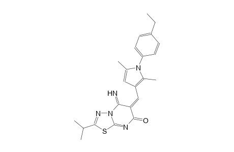 7H-[1,3,4]thiadiazolo[3,2-a]pyrimidin-7-one, 6-[[1-(4-ethylphenyl)-2,5-dimethyl-1H-pyrrol-3-yl]methylene]-5,6-dihydro-5-imino-2-(1-methylethyl)-, (6E)-