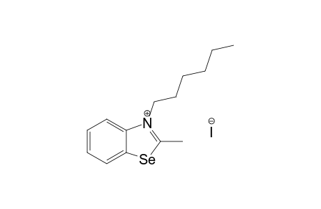 N-HEXYL-2-METHYLBENZOSELENAZONIUM-QUATERNARY-IODIDE