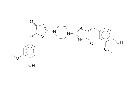 (5Z)-2-[4-[(5E)-4-keto-5-vanillylidene-2-thiazolin-2-yl]piperazino]-5-vanillylidene-2-thiazolin-4-one