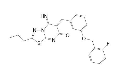 7H-[1,3,4]thiadiazolo[3,2-a]pyrimidin-7-one, 6-[[3-[(2-fluorophenyl)methoxy]phenyl]methylene]-5,6-dihydro-5-imino-2-propyl-, (6Z)-
