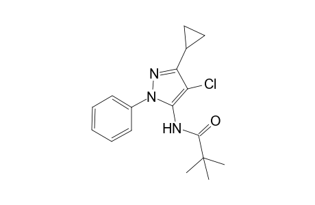 N-(4-chloro-3-cyclopropyl-1-phenylpyrazol-5-yl)pivalamide