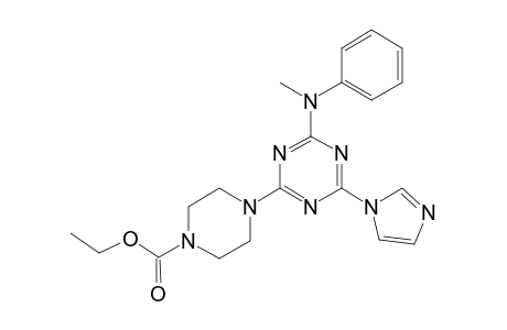 4-[4-(1-imidazolyl)-6-(N-methylanilino)-1,3,5-triazin-2-yl]-1-piperazinecarboxylic acid ethyl ester
