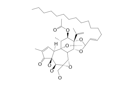 5-BETA-HYDROXYRESINIFERONOL-6-ALPHA,7-ALPHA-EPOXY-12-BETA-ACETOXY-9,13,14-ORTHO-2E-HEXADECENOATE