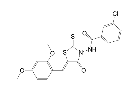 3-chloro-N-[(5Z)-5-(2,4-dimethoxybenzylidene)-4-oxo-2-thioxo-1,3-thiazolidin-3-yl]benzamide