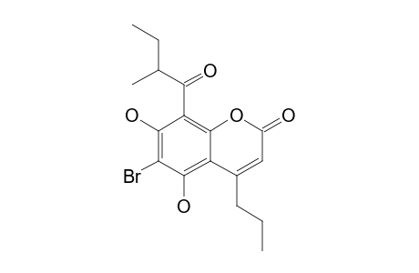 6-BROMO-5,7-DIHYDROXY-8-(2-METHYL-BUTANOYL)-4-PROPYL-2H-CHROMEN-2-ONE;6-BROMO-COUMARIN