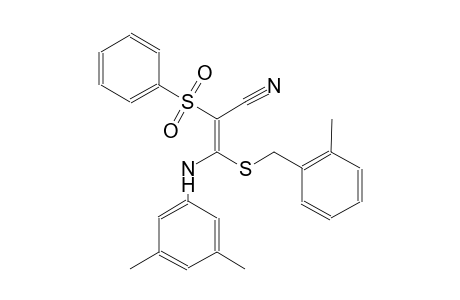 2-propenenitrile, 3-[(3,5-dimethylphenyl)amino]-3-[[(2-methylphenyl)methyl]thio]-2-(phenylsulfonyl)-, (2E)-