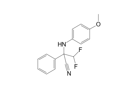 3,3-difluoro-2-(4-methoxyanilino)-2-phenylpropanenitrile