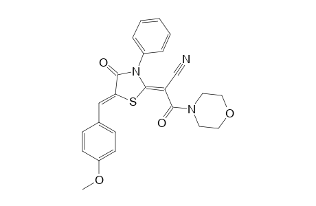 2-[5-(4-METHOXYBENZYLIDENE)-4-OXO-3-PHENYL-THIAZOLIDIN-2-YLIDENE]-3-MORPHOLIN-4-YL-3-OXO-PROPIONITRILE
