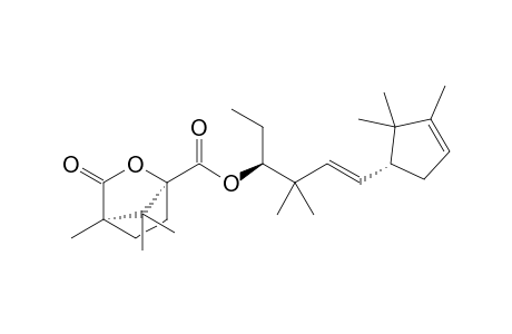 (1S,4R)-4,7,7-Trimethyl-3-oxo-2-oxabicyclo[2.2.1]heptane-1-carboxylic acid, (3S,5E)-4,4-dimethyl-6-[(1'R)-(2',2',3'-trimethylcyclopent-3'-en-1'-yl)]hex-5-en-3-yl ester