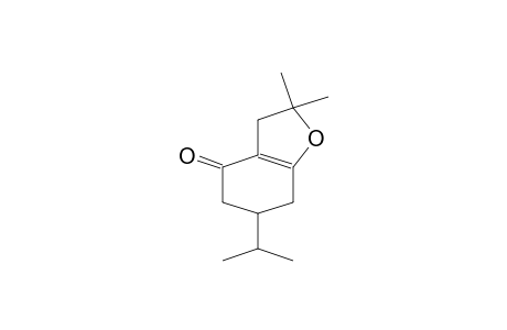 4(2H)-Benzofuranone, 3,5,6,7-tetrahydro-2,2-dimethyl-6-(1-methylethyl)-, (.+-.)-