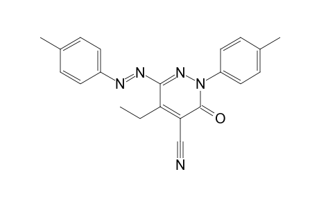 5-Ethyl-3-oxo-2-p-tolyl-6-p-tolylazo-2,3-dihydropyridazine-4-carbonitrile