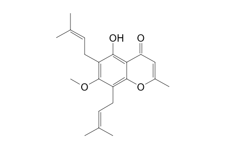 4H-1-Benzopyran-4-one, 5-hydroxy-7-methoxy-2-methyl-6,8-bis(3-methyl-2-butenyl)-