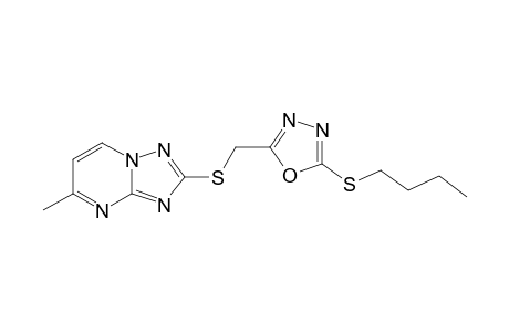 2-((5-(n-butylthio)-1,3,4-oxadiazol-2-yl)-methylthio)-5-dimethyl-1,2,4-triazolo-[1,5-a]pyrimidine