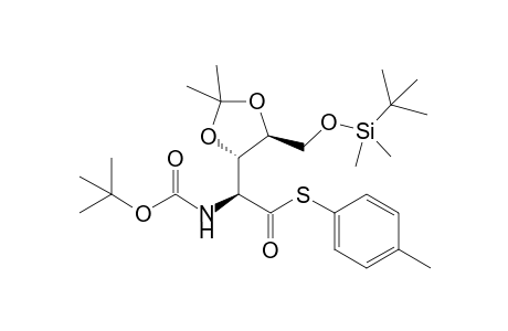 (2'S,4S,5S)-2,2-Dimethyl-5-[(tert-butyldimethylsilyloxy)methyl]-4-[2'-[(4"-methylphenyl)thio]-1'-[(tert-butyloxycarbonyl)amino]-2'-oxoethyl]-1,3-dioxolane