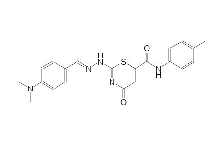 2-{(2E)-2-[4-(dimethylamino)benzylidene]hydrazino}-N-(4-methylphenyl)-4-oxo-5,6-dihydro-4H-1,3-thiazine-6-carboxamide