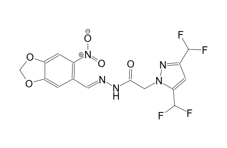 2-[3,5-bis(difluoromethyl)-1H-pyrazol-1-yl]-N'-[(E)-(6-nitro-1,3-benzodioxol-5-yl)methylidene]acetohydrazide