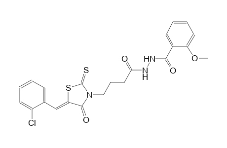 4-[(5Z)-5-(2-chlorobenzylidene)-4-oxo-2-thioxo-1,3-thiazolidin-3-yl]-N'-(2-methoxybenzoyl)butanohydrazide