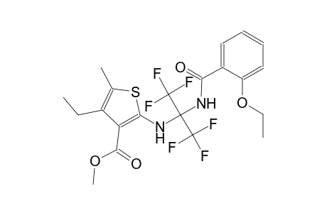 methyl 2-{[1-[(2-ethoxybenzoyl)amino]-2,2,2-trifluoro-1-(trifluoromethyl)ethyl]amino}-4-ethyl-5-methyl-3-thiophenecarboxylate