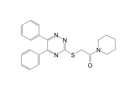 3-{[2-oxo-2-(1-piperidinyl)ethyl]sulfanyl}-5,6-diphenyl-1,2,4-triazine
