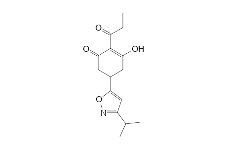 2-Cyclohexen-1-one, 3-hydroxy-5-[3-(1-methylethyl)-5-isoxazolyl]-2-(1-oxopropyl)-