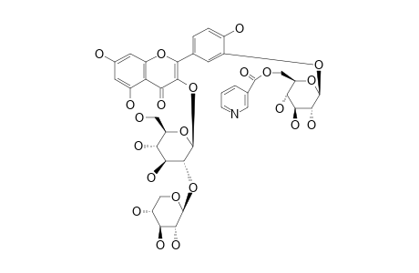 QUERCETIN-3-O-BETA-XYLOPYRANOSYL-(1->2)-BETA-GLUCOPYRANOSIDE-3'-O-(6-O-NICOTIN-OYL)-BETA-GLUCOPYRANOSIDE