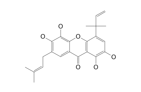 SUBELLIPTENONE-B;1,2,5,6-TETRAHYDROXY-4-(1,1-DIMETHYL-2-PROPENYL)-7-(3-METHYL-2-BUTENYL)-XANTHONE