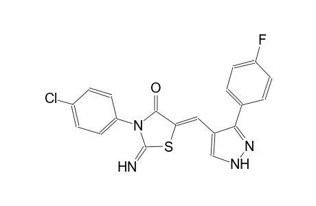(5Z)-2-azanylidene-3-(4-chlorophenyl)-5-[[5-(4-fluorophenyl)-1H-pyrazol-4-yl]methylidene]-1,3-thiazolidin-4-one