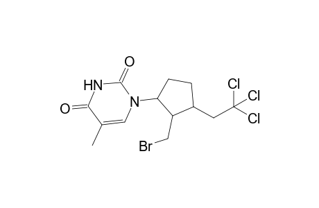 1-[1-(Bromomethyl)-2-(2,2,2-trichloroethyl)cyclopent-5-yl]-(1H,3H)-5-methyl-pyrimidine-2,4-dione
