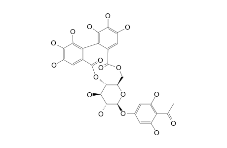 2,6-DIHYDROXYACETOPHENONE-4-O-[4',6'-(S)-HEXAHYDROXYDIPHENOYL]-BETA-D-GLUCOPYRANOSIDE