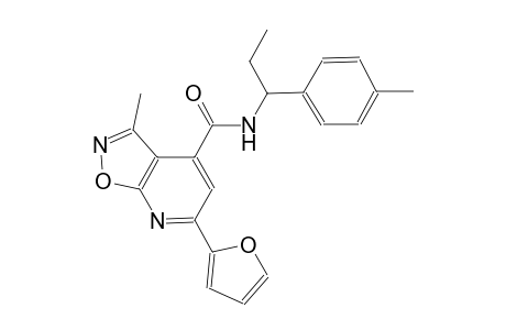 isoxazolo[5,4-b]pyridine-4-carboxamide, 6-(2-furanyl)-3-methyl-N-[1-(4-methylphenyl)propyl]-