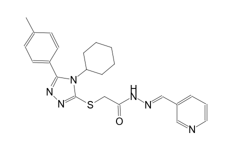 2-{[4-cyclohexyl-5-(4-methylphenyl)-4H-1,2,4-triazol-3-yl]sulfanyl}-N'-[(E)-3-pyridinylmethylidene]acetohydrazide