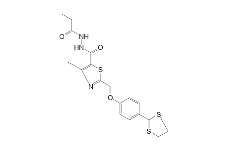 1-{{2-{[p-(1,3-dithiolan-2-yl)phenoxy]methyl}-4-methyl-5-thiazole}carbonyl}-2-propionylhydrazine
