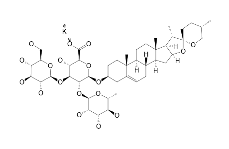DIOSGENIN-3-O-ALPHA-L-RHAMNOPYRANOSYL-(1->2)-[BETA-D-GLUCOPYRANOSYL-(1->3)]-BETA-D-GLUCURONOPYRANOSIDE,POTASSIUM_SALT