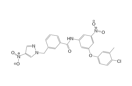 N-[3-(4-chloro-3-methylphenoxy)-5-nitrophenyl]-3-[(4-nitro-1H-pyrazol-1-yl)methyl]benzamide