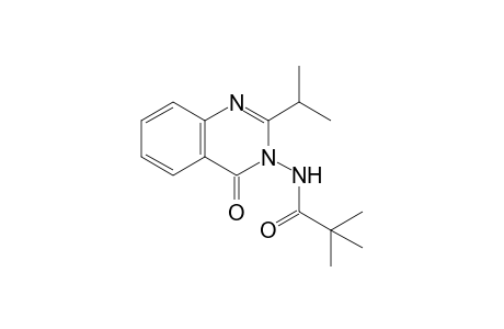 2,2-Dimethyl-N-(4-oxidanylidene-2-propan-2-yl-quinazolin-3-yl)propanamide