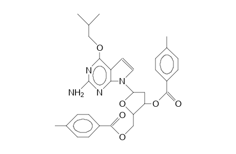 2-Amino-7-(2-deoxy-3,5-di-O-[4-toluoyl]-B-D-erythro-pentofuranosyl)-4-isobutoxy-7H-pyrrolo(2,3-D)pyrimidine