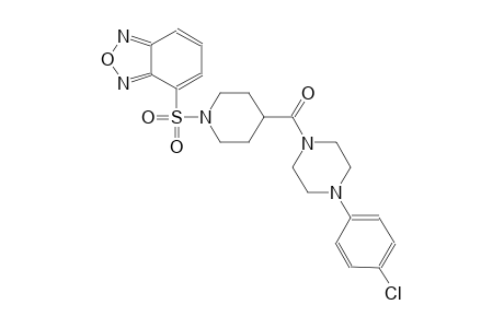 4-[(4-{[4-(4-chlorophenyl)-1-piperazinyl]carbonyl}-1-piperidinyl)sulfonyl]-2,1,3-benzoxadiazole