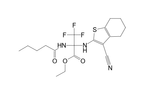 alanine, N-(3-cyano-4,5,6,7-tetrahydrobenzo[b]thien-2-yl)-3,3,3-trifluoro-2-[(1-oxopentyl)amino]-, ethyl ester