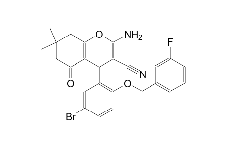 2-amino-4-{5-bromo-2-[(3-fluorobenzyl)oxy]phenyl}-7,7-dimethyl-5-oxo-5,6,7,8-tetrahydro-4H-chromene-3-carbonitrile